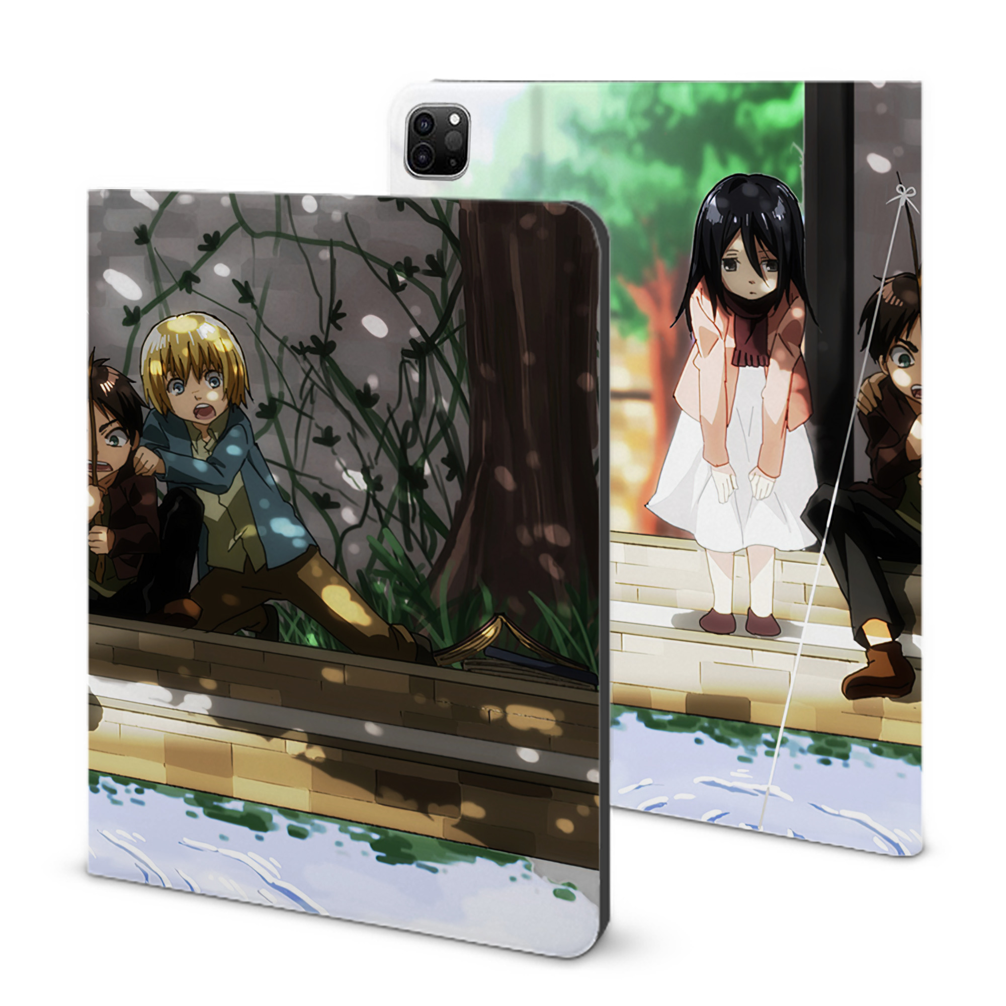 （画像用） 進撃の巨人 Attack on Titan IPad ケース ブック型 PUレザー TPU 耐衝撃 軽量 薄型 ペン収納なし 全面保護 IPad 各モデル対応